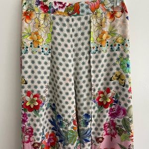 Johnny Was. Palazzo wide leg pants, semi sheer. Size XL